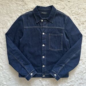 Frankie Morello Milan Men’s Denim Jacket Button Up Lined Dark Wash Classic Sz M